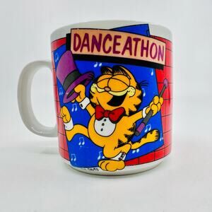 Garfield VTG Danceathon Red Coffee Mug 1986 Jim Davis National Syndicate Cup
